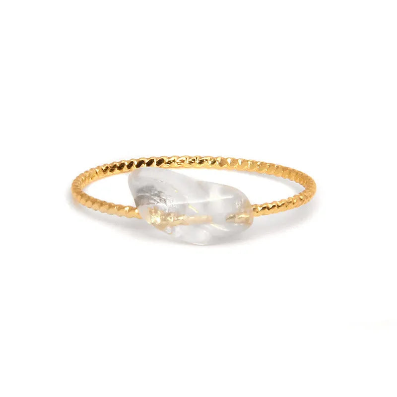 Geometric agate ring with coloured stone centrepiece showing original niche design for women