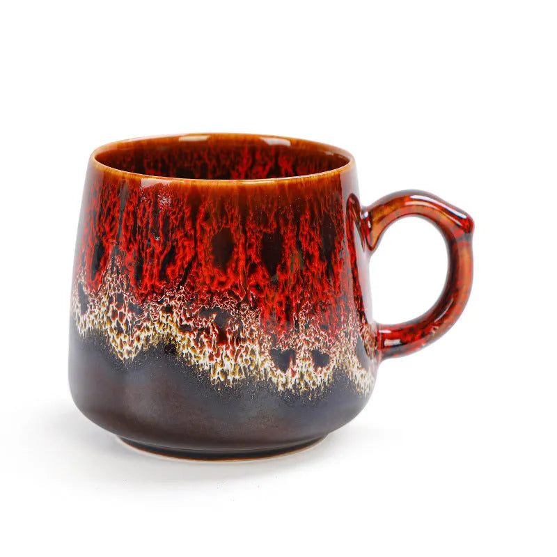 Creative large-capacity retro style couple coffee mug 301-400ml with 8.5cm height and 8cm caliber