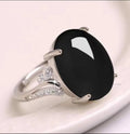 Adjustable natural sapphire alloy ring with ethnic geometric patterns in multiple colour options