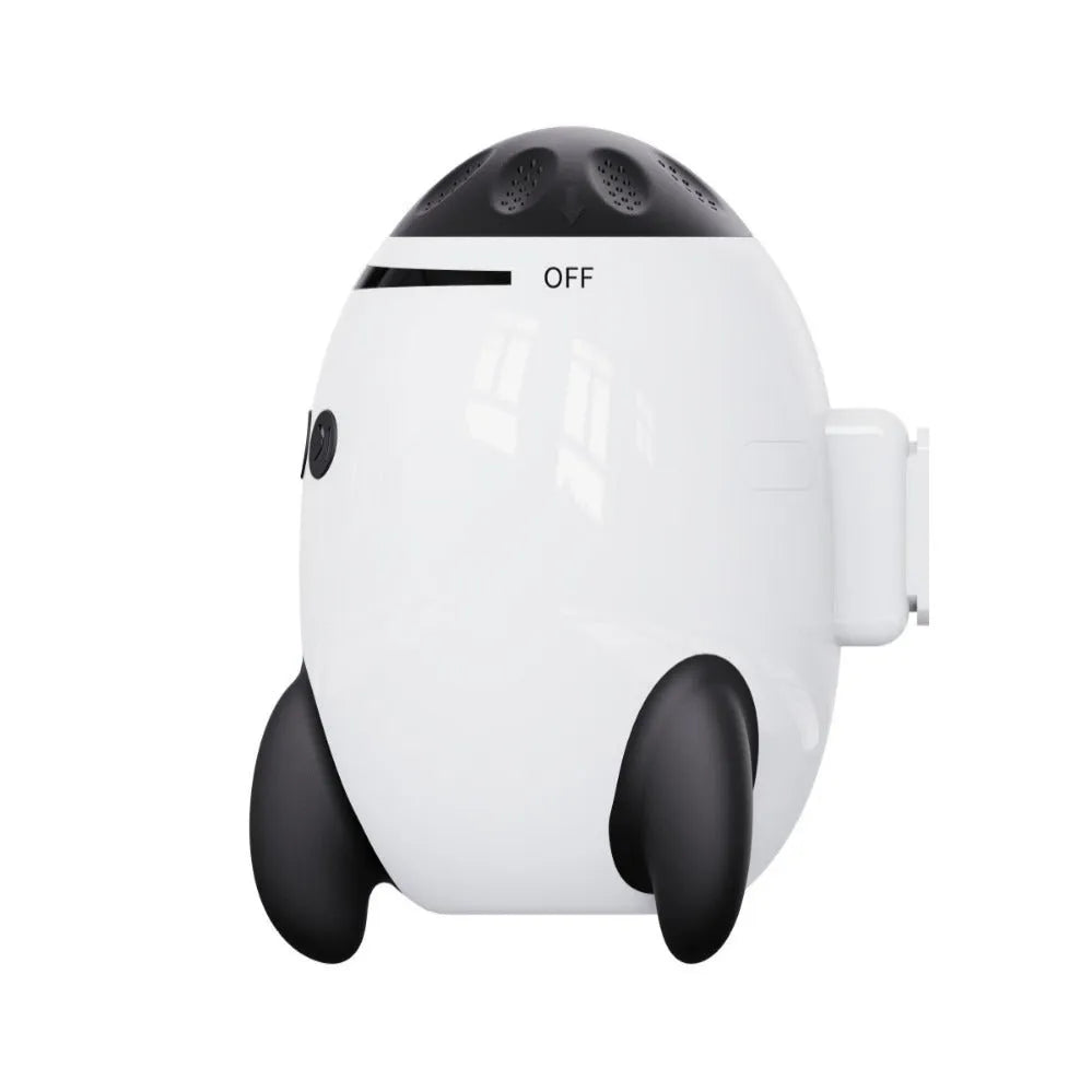 White portable baby sleep comforter with automatic shaking and Bluetooth, made of ABS plastic.
