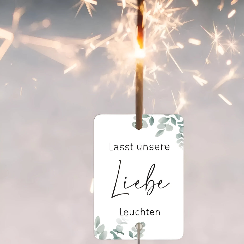 50 sheets of white card wedding decoration labels with sparkling firework and I Make Love design.