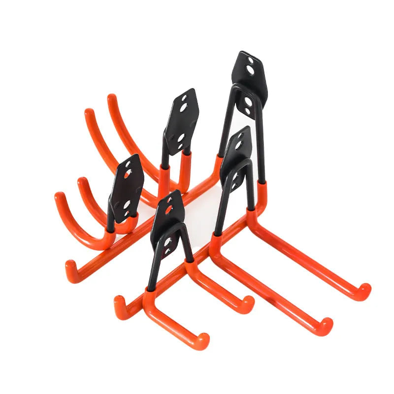 Carbon steel wire-wrap board storage hook set with screws in bright grey finish