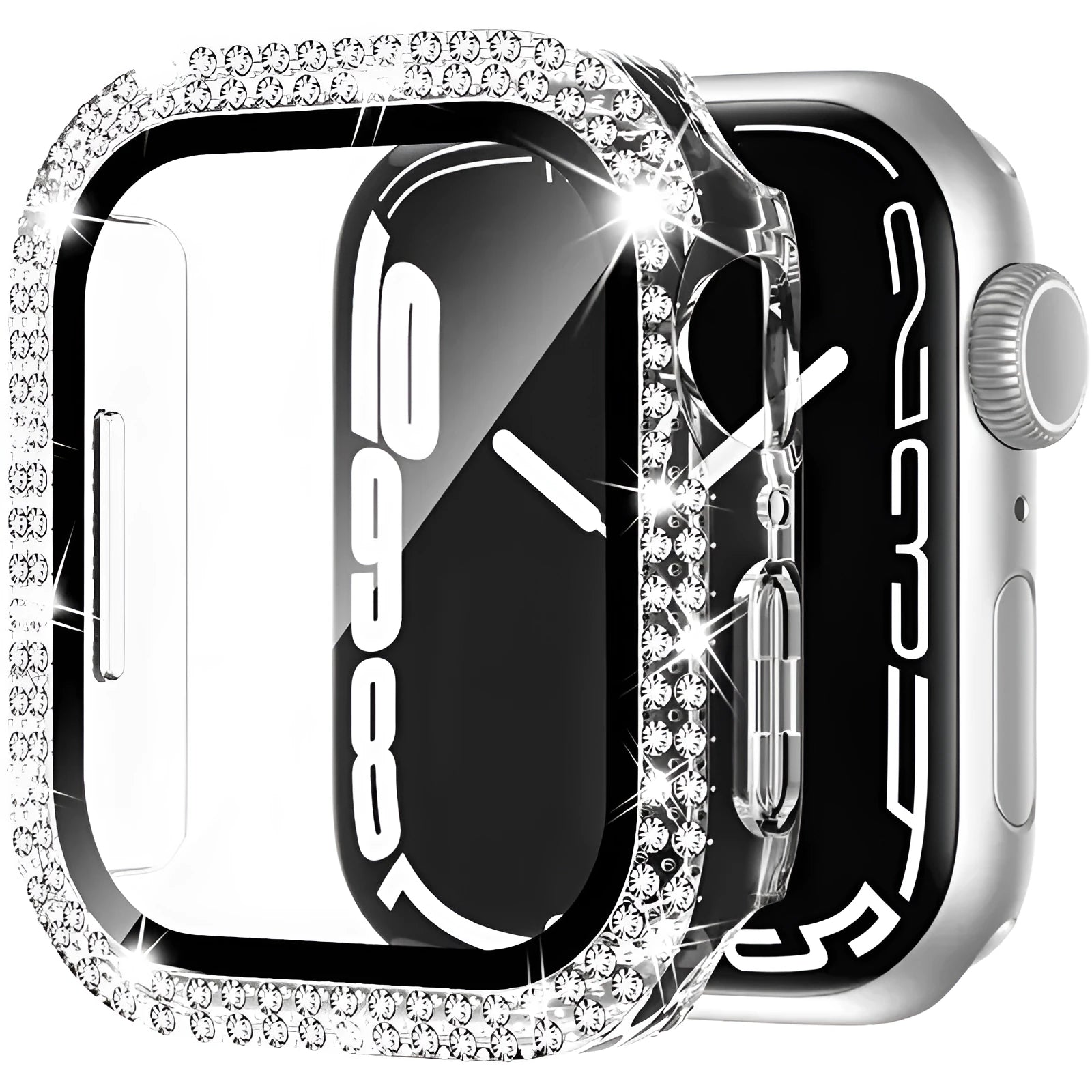 Apple Watch privacy case with double diamond glass peep-proof protection in multiple colour options