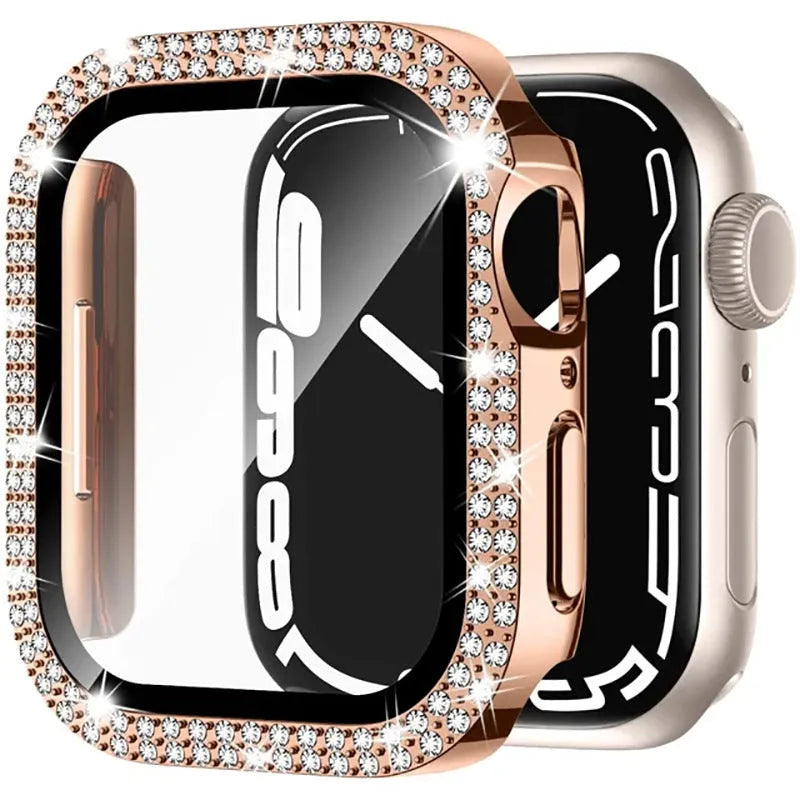 Apple Watch privacy case with double diamond glass peep-proof protection in multiple colour options