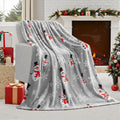 Soft flannel Christmas blanket in chosen colour with American style design on furniture