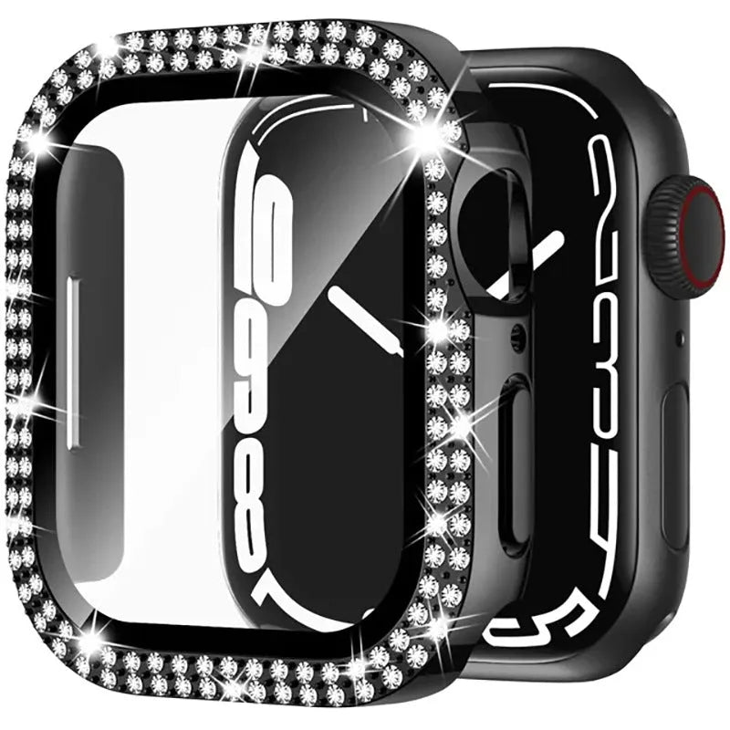 Apple Watch privacy case with double diamond glass peep-proof protection in multiple colour options