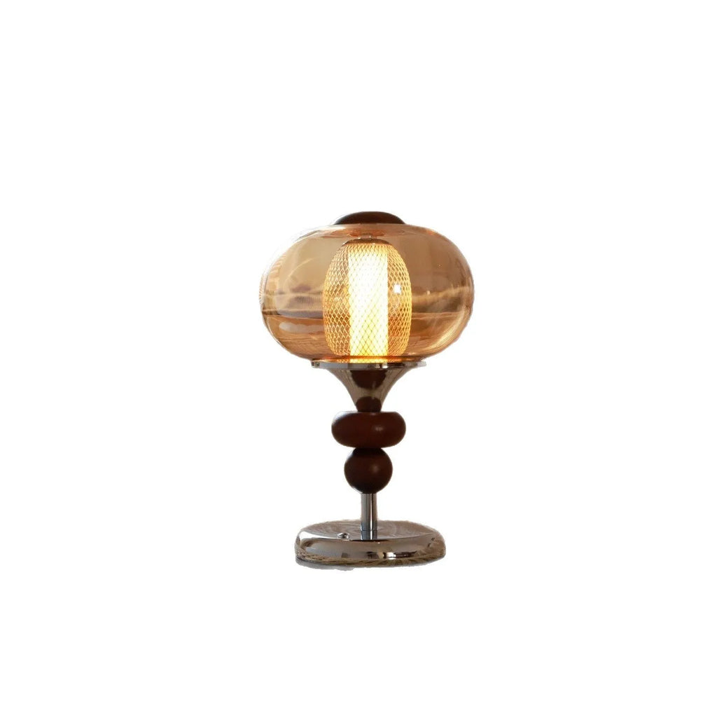 Zhonggu solid wood palace table lamp with touch switch, USB rechargeable, 5W LED, 16x28cm, retro style