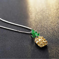 Korean fashion women's necklace with geometric pineapple diamond pendant in silver and copper white gold plating