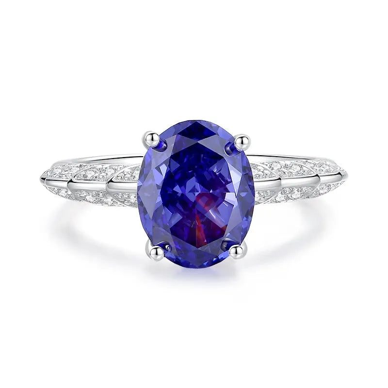 Heart-shaped sterling silver women's ring with an ice flower cut Tan Sang zircon.