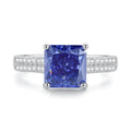 Heart-shaped sterling silver women's ring with an ice flower cut Tan Sang zircon.
