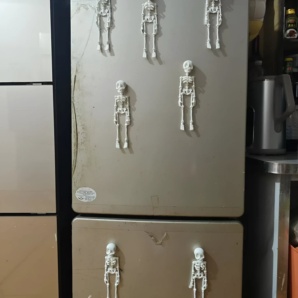 3D printed PLA skull refrigerator magnet in various colours, 18cm high Halloween decoration