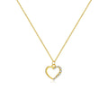 S925 sterling silver hollow heart necklace for women with regular chain available in white gold colour