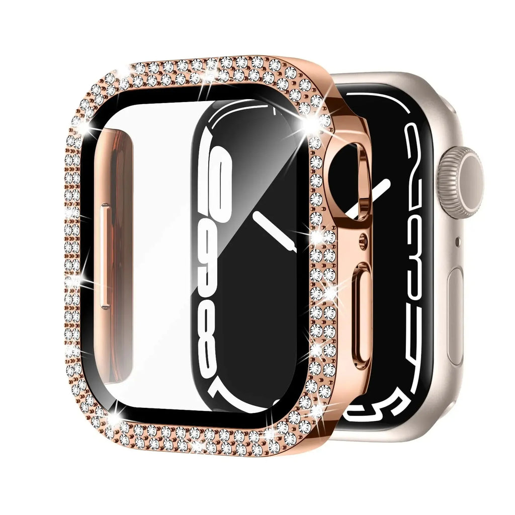 Apple Watch privacy case with double diamond glass peep-proof protection in multiple colour options