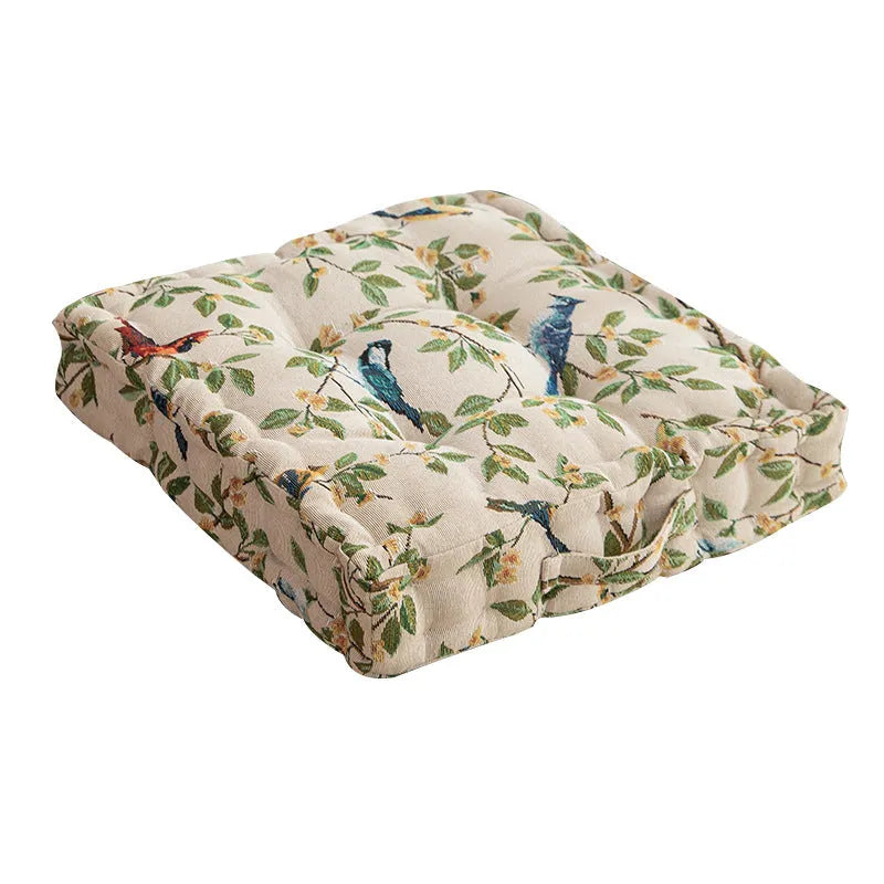 American floral pattern dining chair cushion 40cm square with 8cm thickness