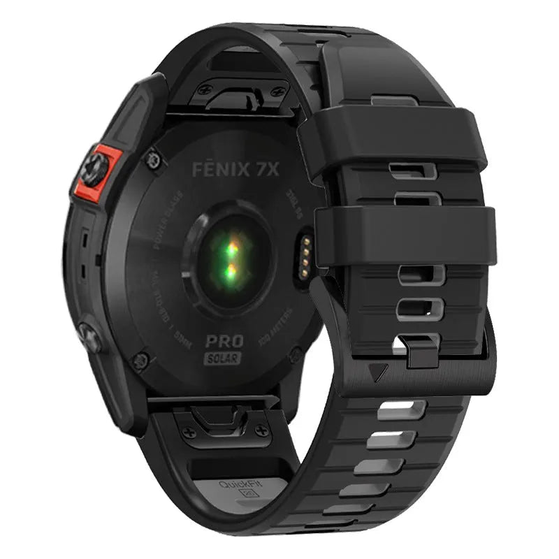 Two-colour silicone quick release watch strap for Garmin Fenix 47mm and 51mm