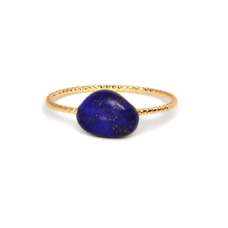 Geometric agate ring with coloured stone centrepiece showing original niche design for women