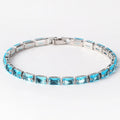 Women's fashion zircon bracelet with coloured stones and metallic electroplated finish