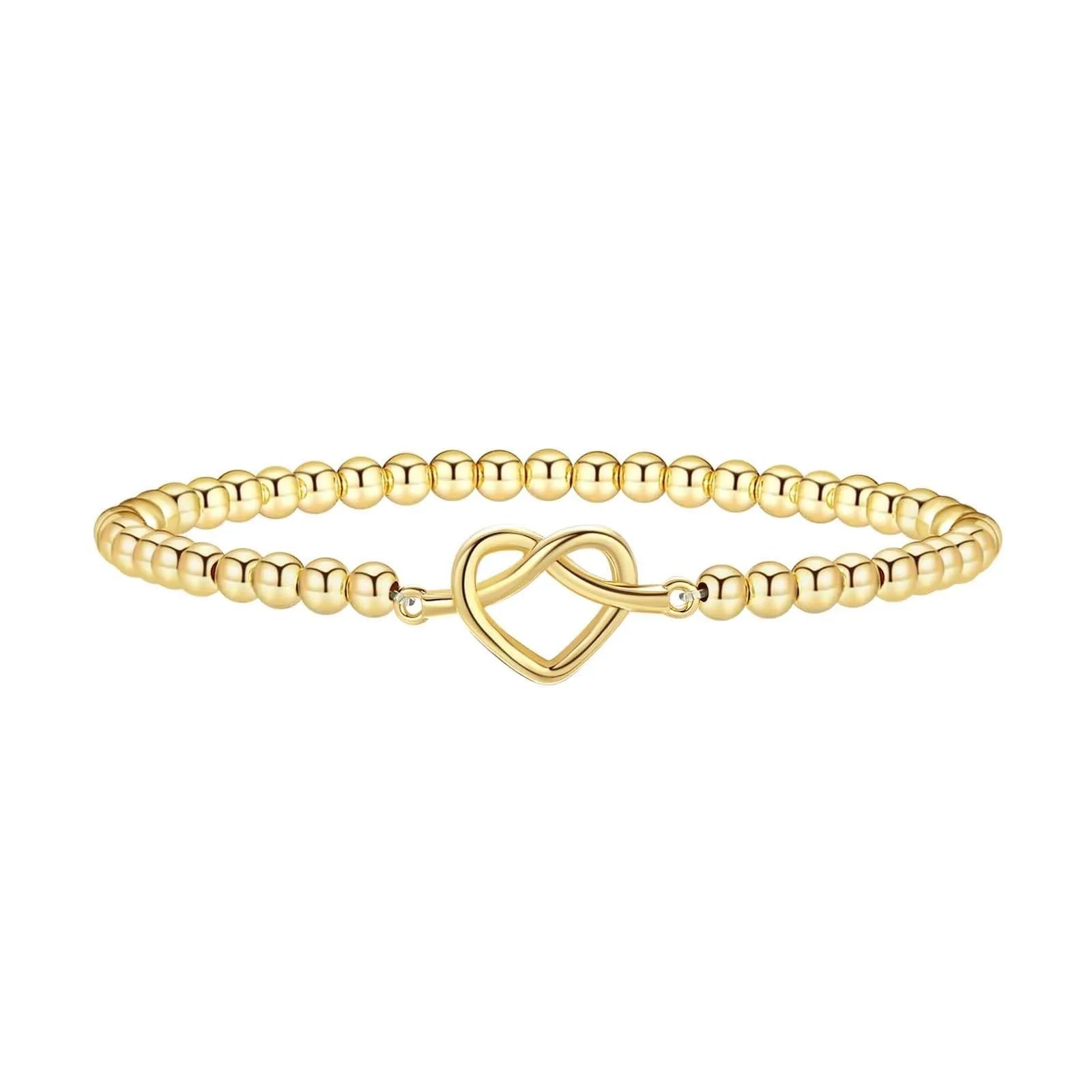 Adjustable stainless steel beaded bracelet showing geometric round beads in electroplated finish