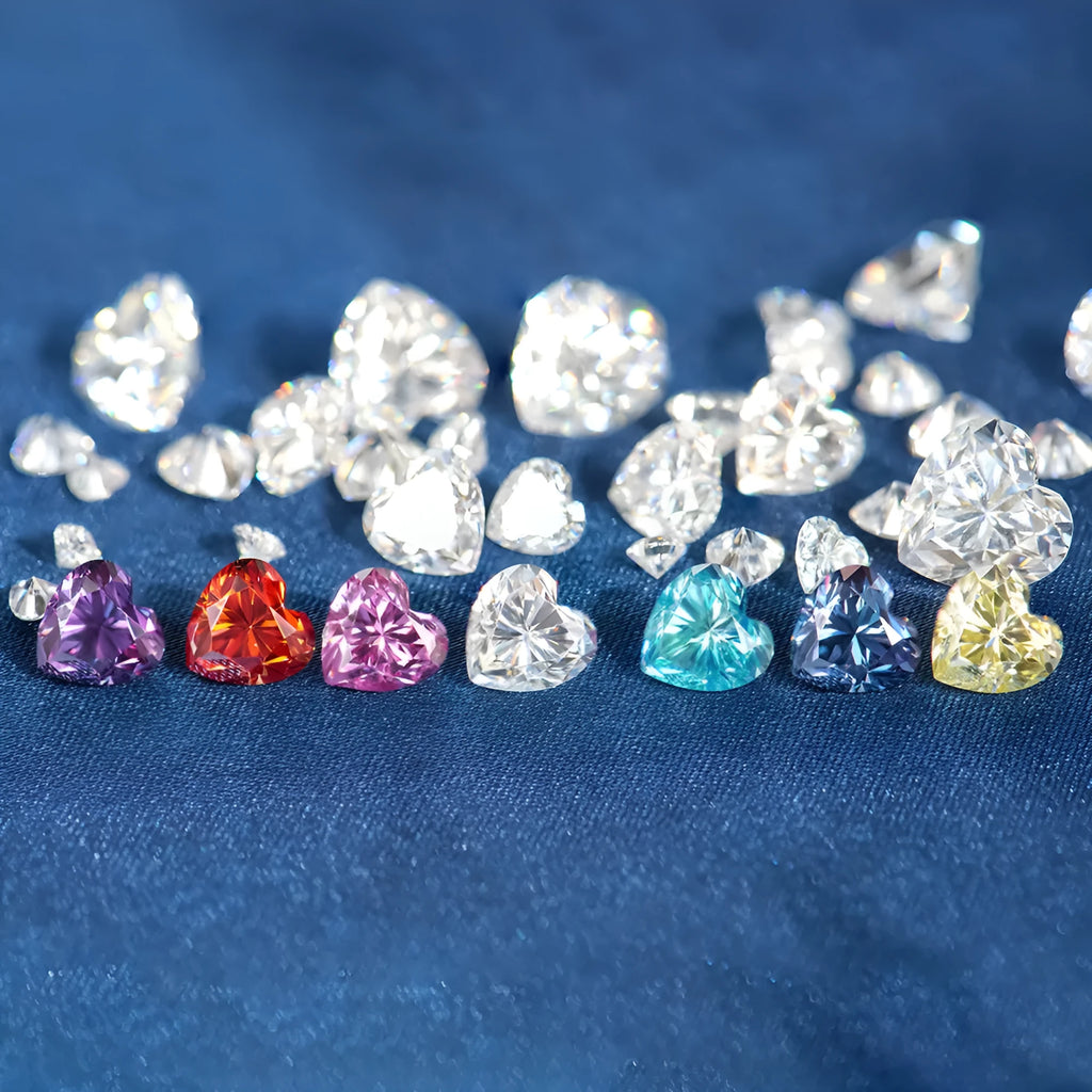 Heart-shaped lemon yellow moissanite stone in multiple measured sizes for jewellery making