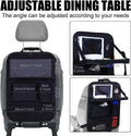 Black oxford cloth car seat back storage organiser bag hanging over a car seat.