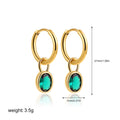 Retro oval zircon earrings for women in copper, shown in one of six available colours.