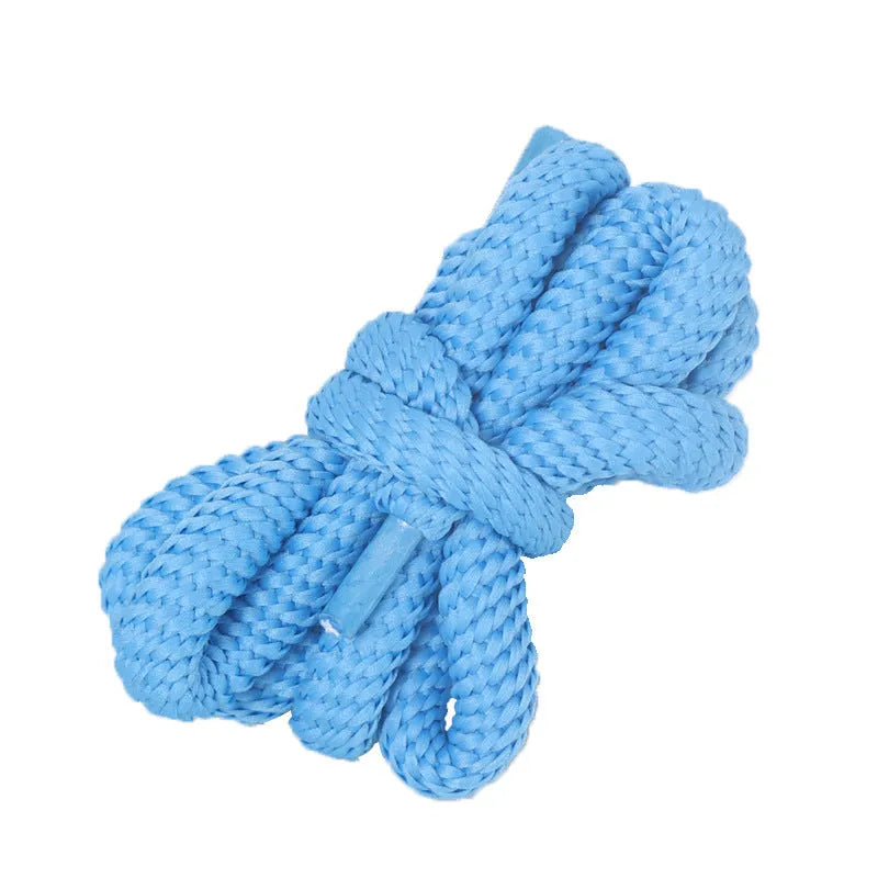 Oval round rope shoelace adapters in various colours showing 1.0 width and length options for sneakers and sweatshirts
