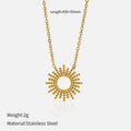 Sunflower series women's geometric chain bracelet and necklace set with 14K gold-plated finish