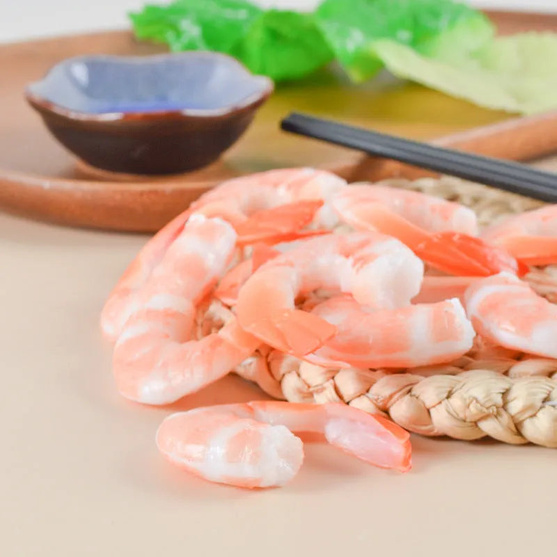 PVC simulation seafood shrimp keychain showing realistic shrimp shape with 1.5cm thickness