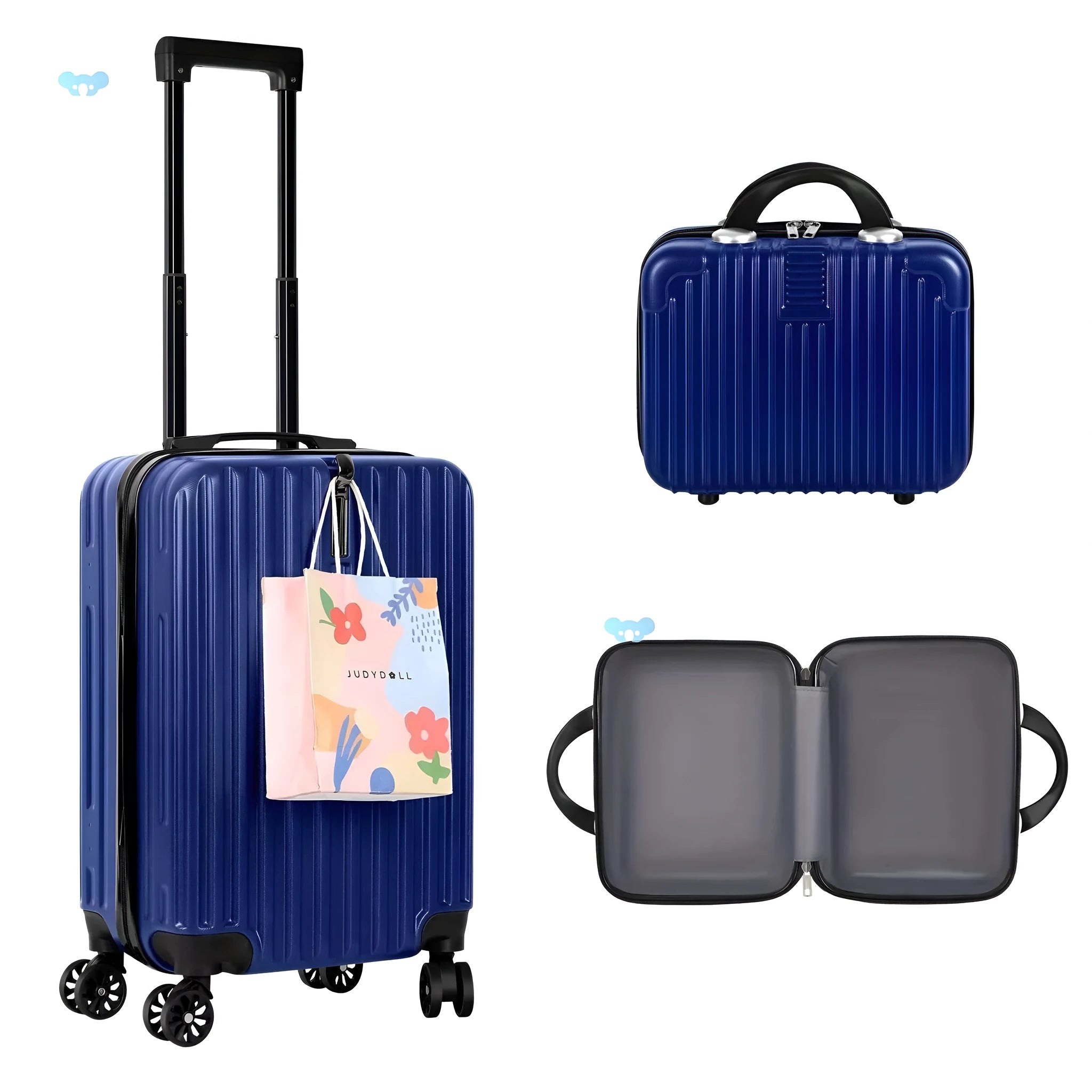 Aluminium alloy travel set with 14in and 20in cases showing towel-like texture