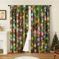 Pair of 3D digitally printed Christmas style curtains with European patterns on polyester fabric