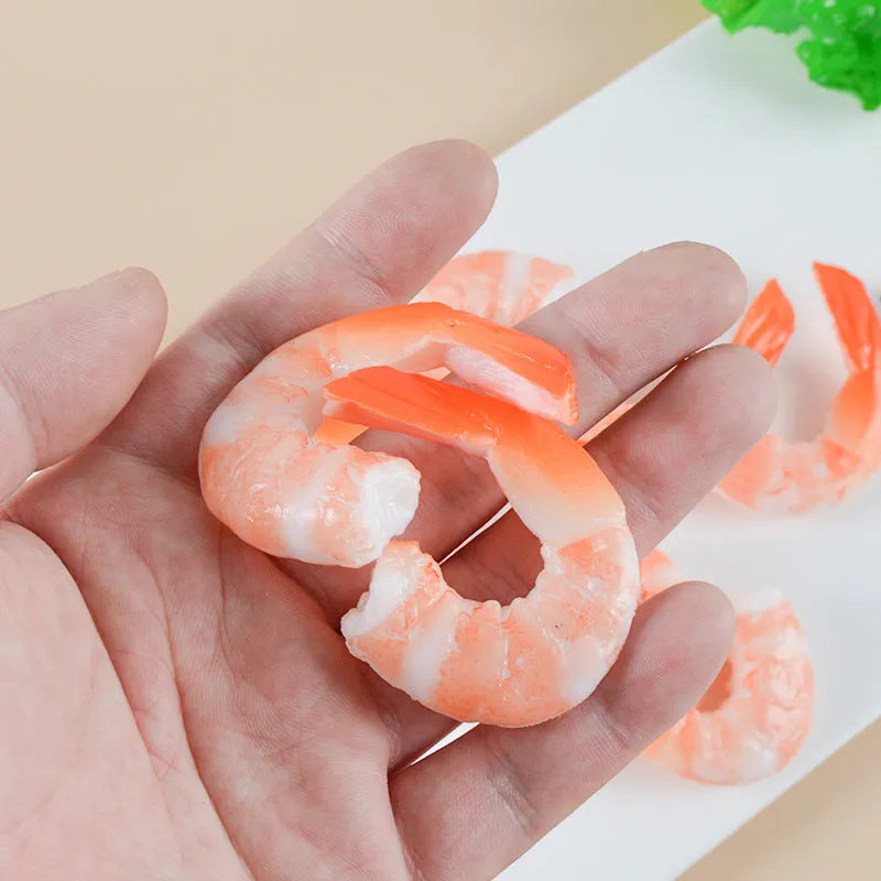 PVC simulation seafood shrimp keychain showing realistic shrimp shape with 1.5cm thickness