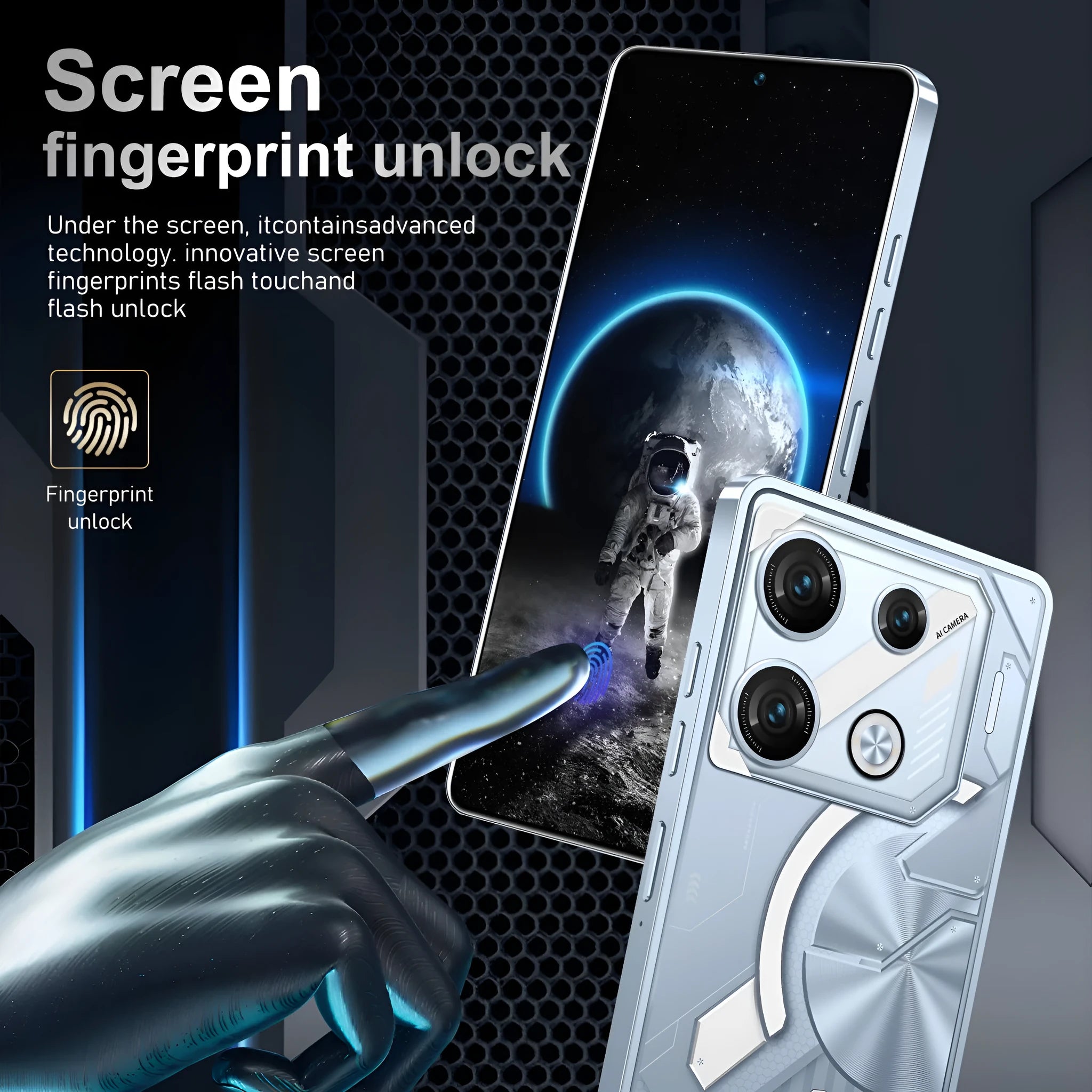 GT10 Pro Android phone in blue with straight plate design and large battery