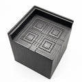 Black plastic furniture foot mat set of four for height adjustment on hard floors