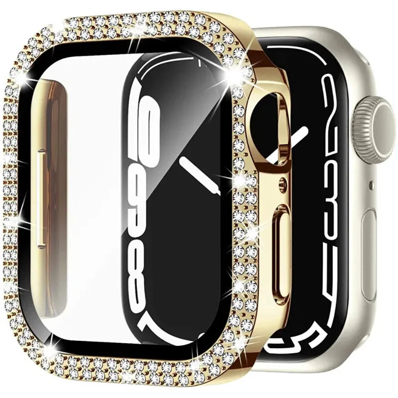 Apple Watch privacy case with double diamond glass peep-proof protection in multiple colour options