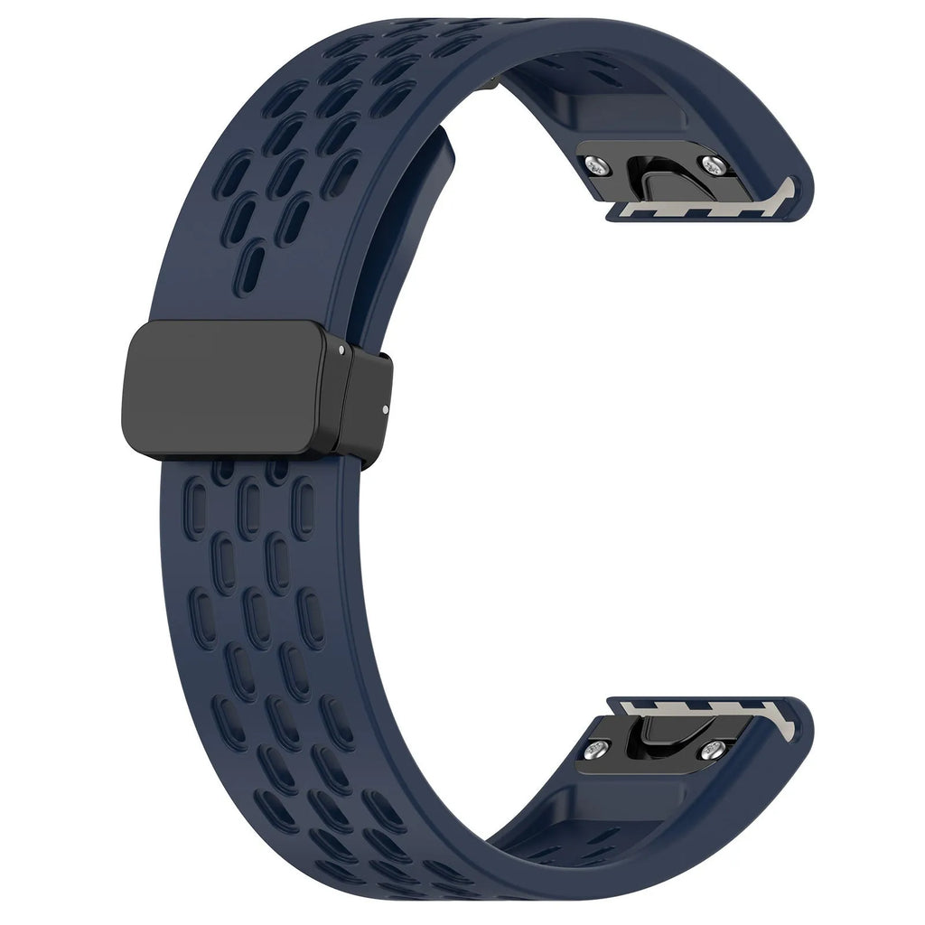 Garmin Fenix quick release replacement watch strap in multiple colours showing 20mm, 22mm, and 26mm size options.