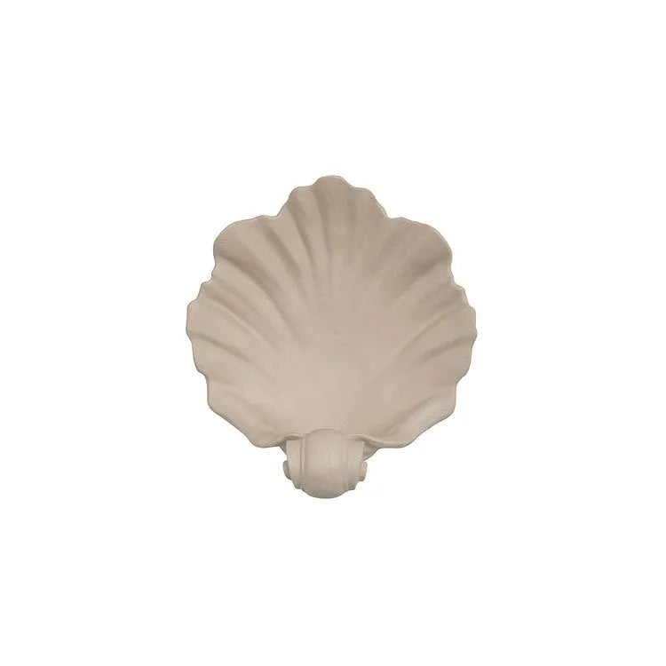White resin simulation shell storage fruit plate ornament on a plain background.
