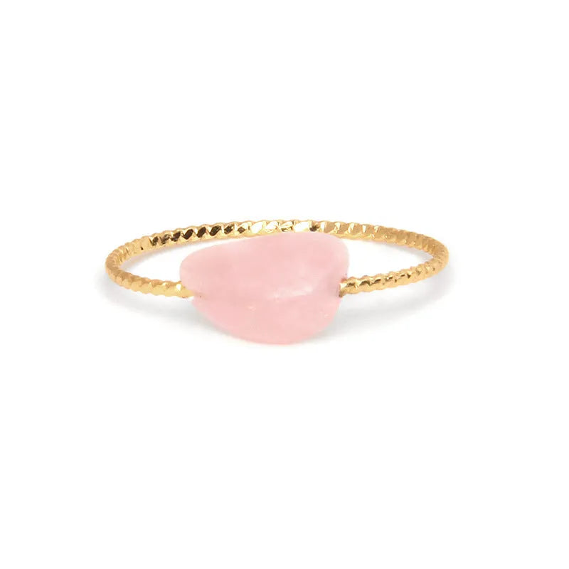 Geometric agate ring with coloured stone centrepiece showing original niche design for women