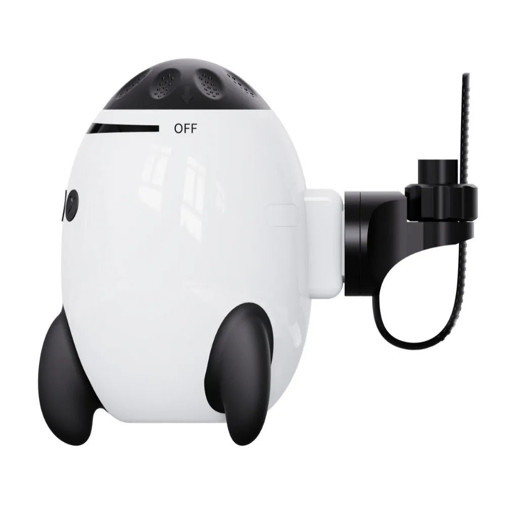 White portable baby sleep comforter with automatic shaking and Bluetooth, made of ABS plastic.