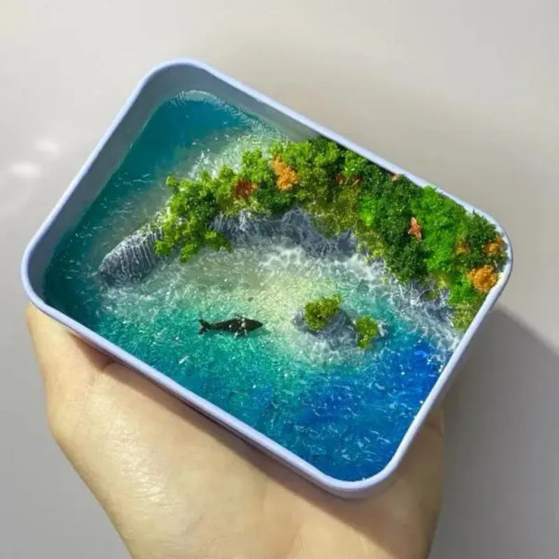 DIY marine landscape ornament with bamboo construction for aquarium decoration