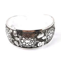 Carved openwork Miao silver style bracelet with Roman shape in alloy material