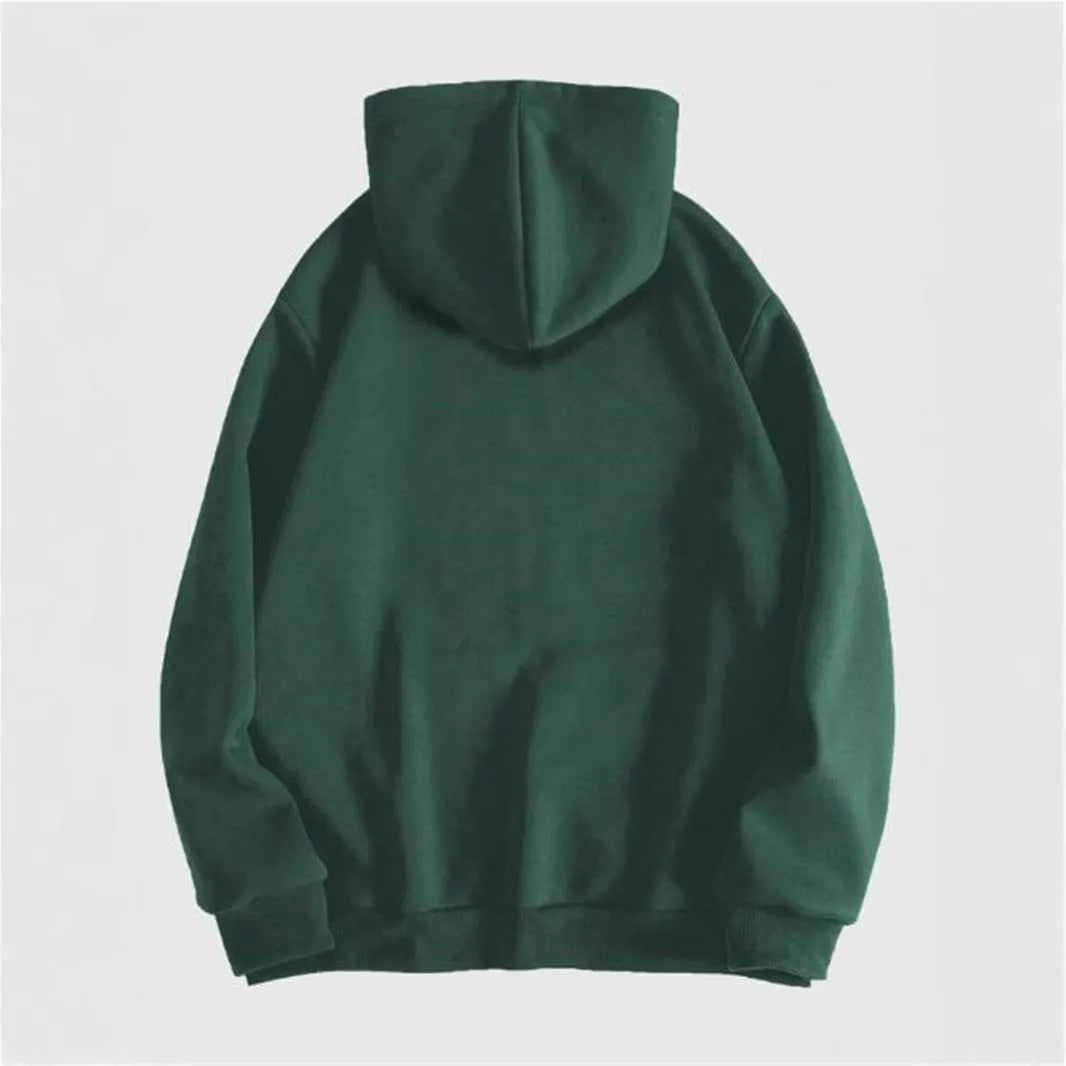 Men's black hooded sweatshirt with skull print, cotton blend, Harajuku style, long sleeve pullover