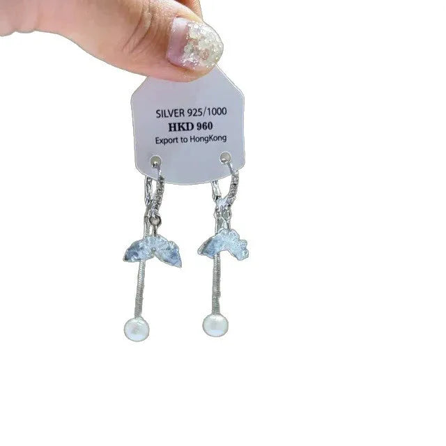 Geometric heart-shaped women's alloy earrings with rhinestones and a tassel, shown in stud and clip-on styles.