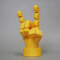 Yellow PLA movable joint hand props for animation and photography measuring 5cm wide