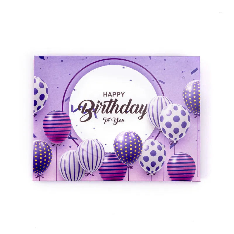 Light Music Blowing 3D cake greeting card in Chinese ink style, showing manual folding details.
