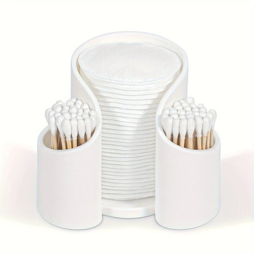 Modern plastic dental floss storage box in solid colours pink, white, blue, and black