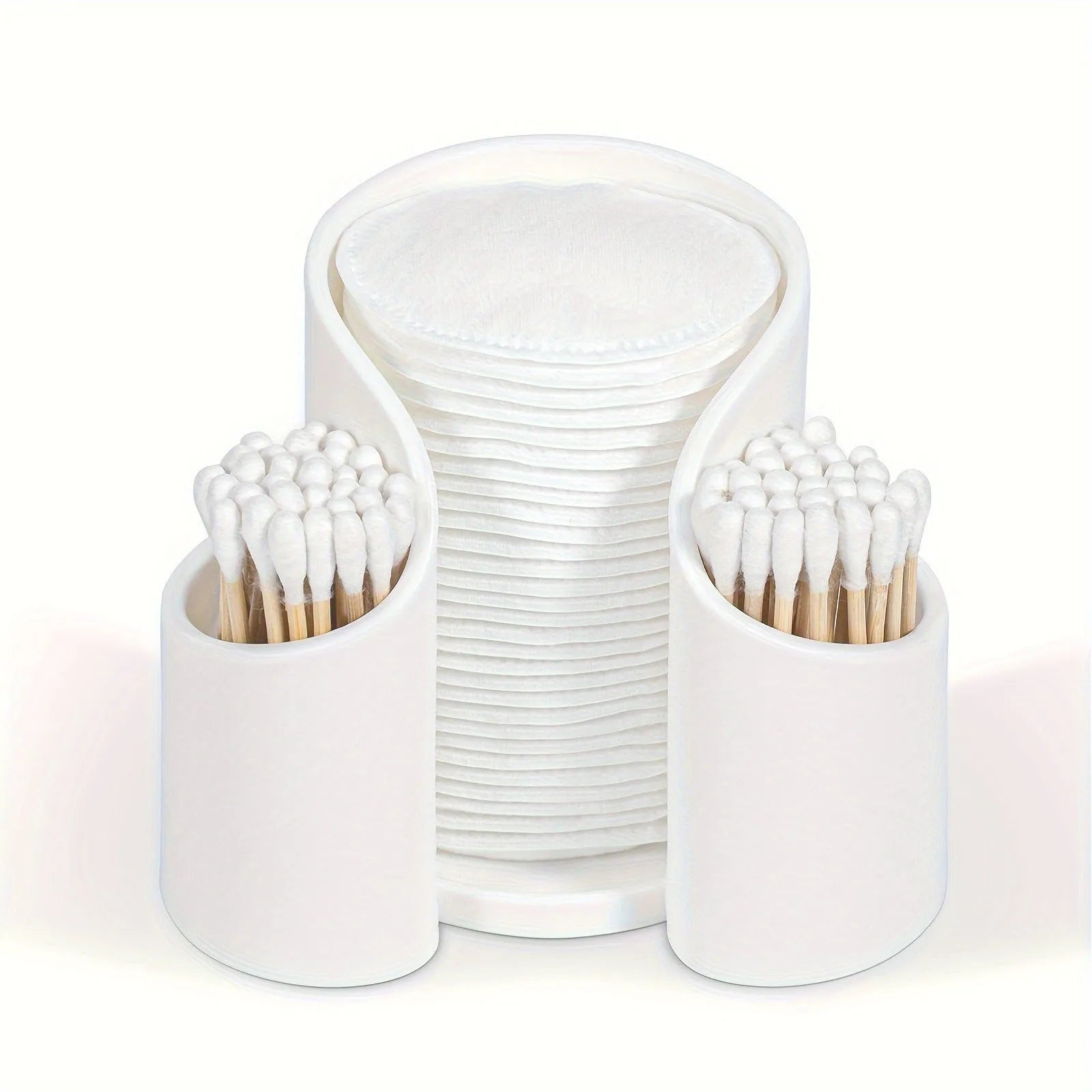 Modern plastic dental floss storage box in solid colours pink, white, blue, and black