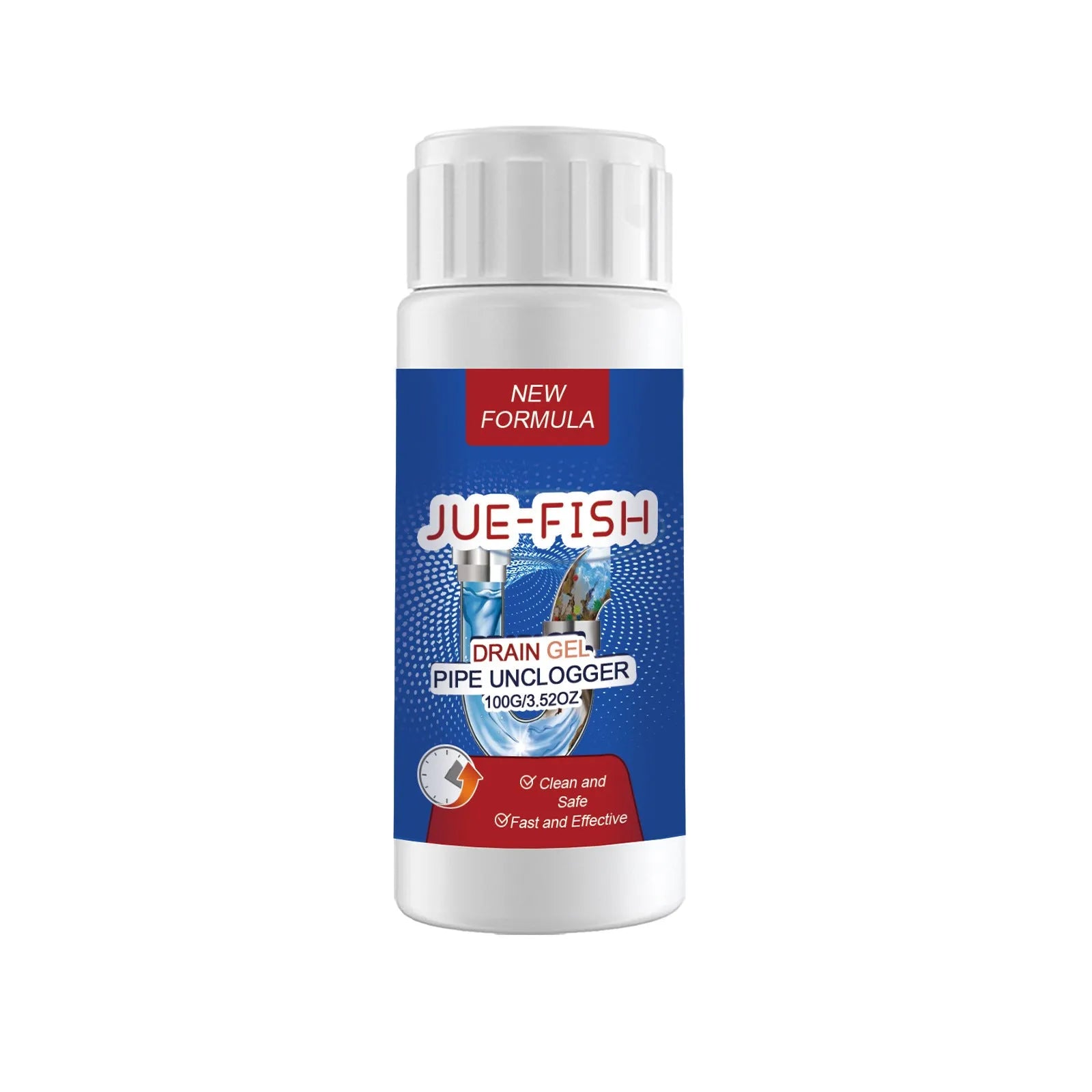 Pipe Dredge Agent 100g for sewer and toilet odour cleaning and dissolution in compact white packaging