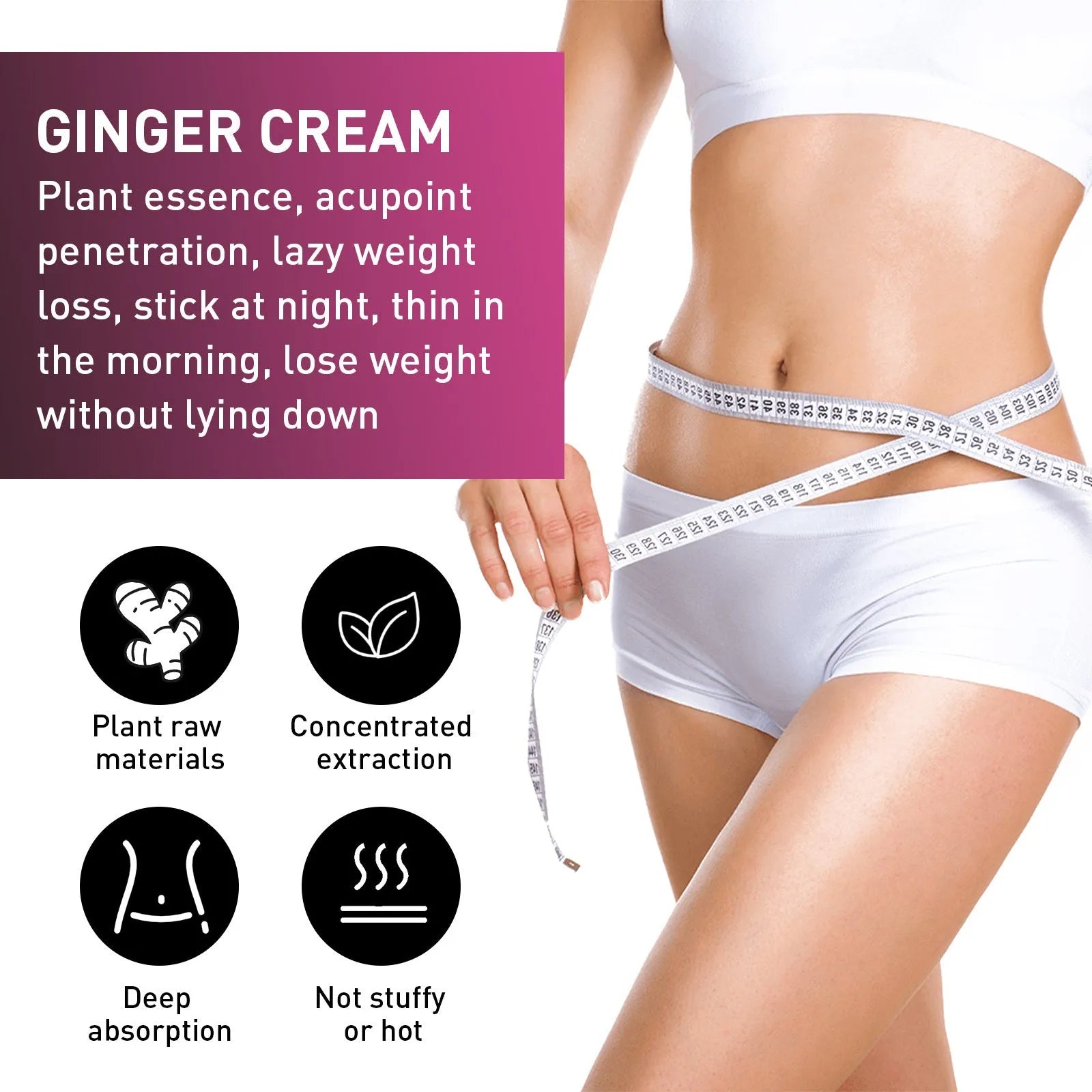 15g ginger body slimming cream for thigh firming with olive oil and hyaluronic acid