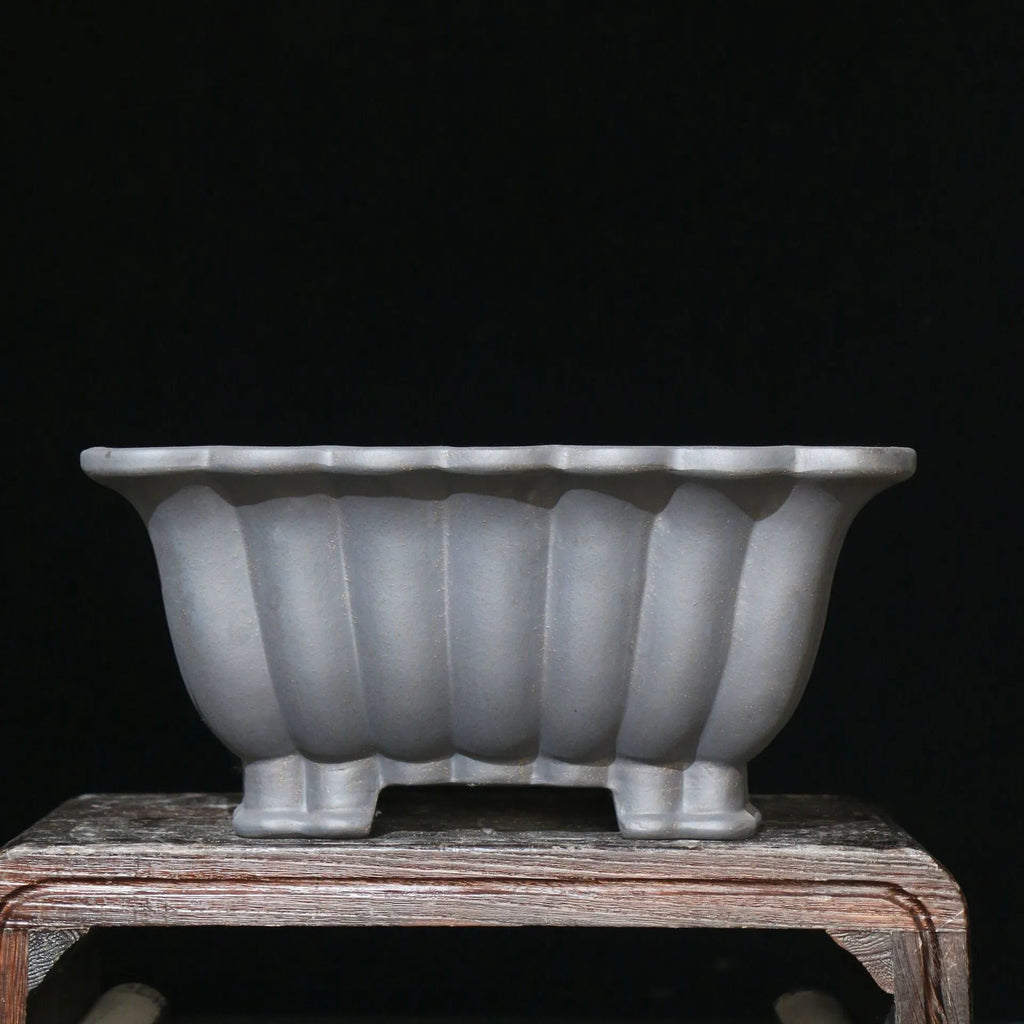 Purple sand ceramic square bonsai pot with classical styling and 37cm x 15cm inner diameter