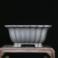 Purple sand ceramic square bonsai pot with classical styling and 37cm x 15cm inner diameter